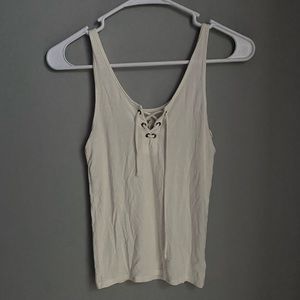 white tie up american eagle shirt